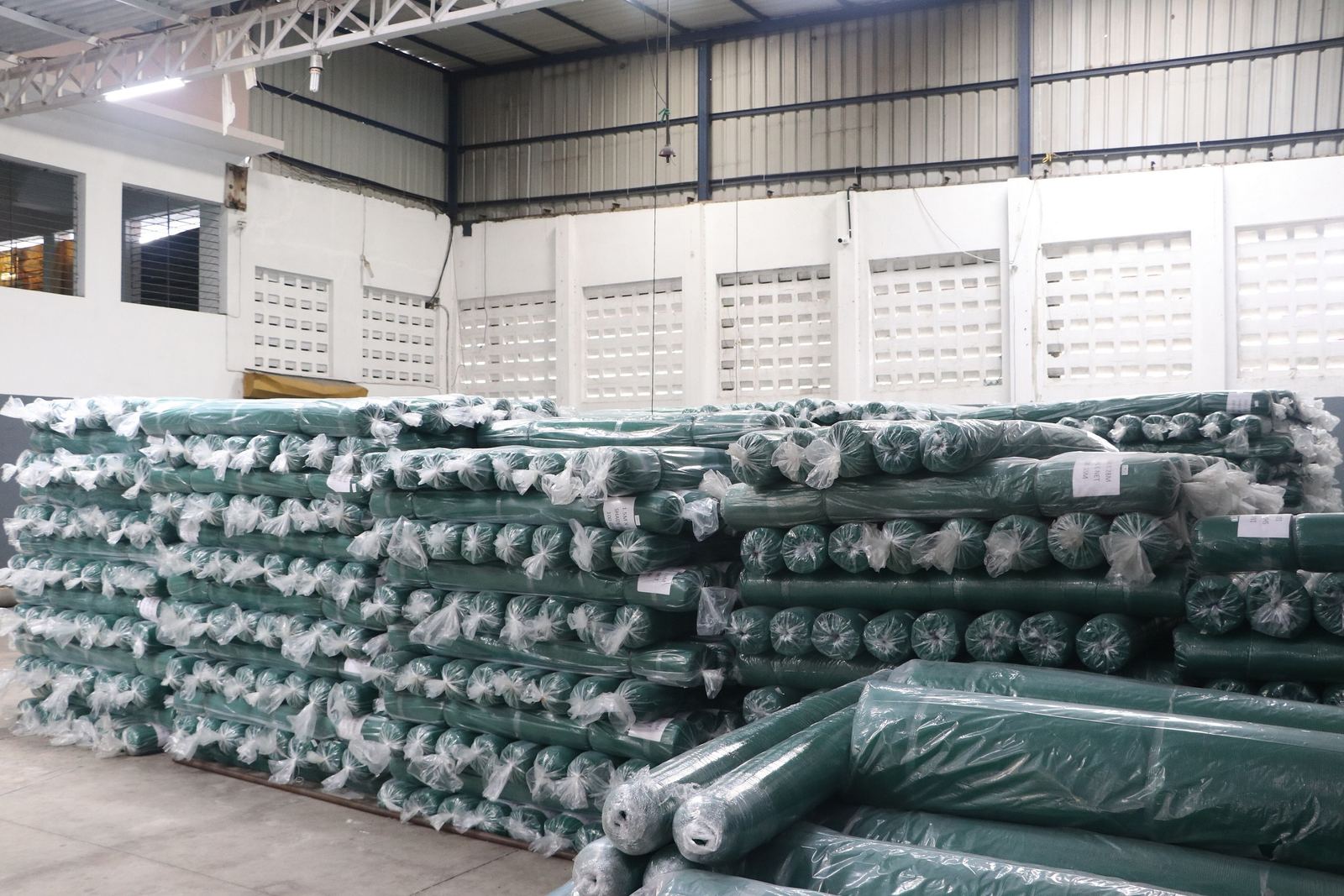 Packed net rolls ready for dispatch